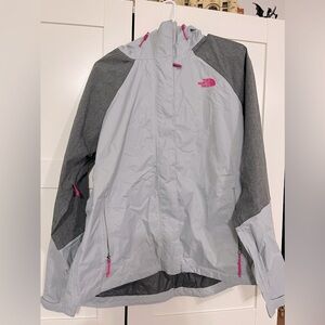 The North Face Grey and Pink Rain Coat/ Wind Breaker